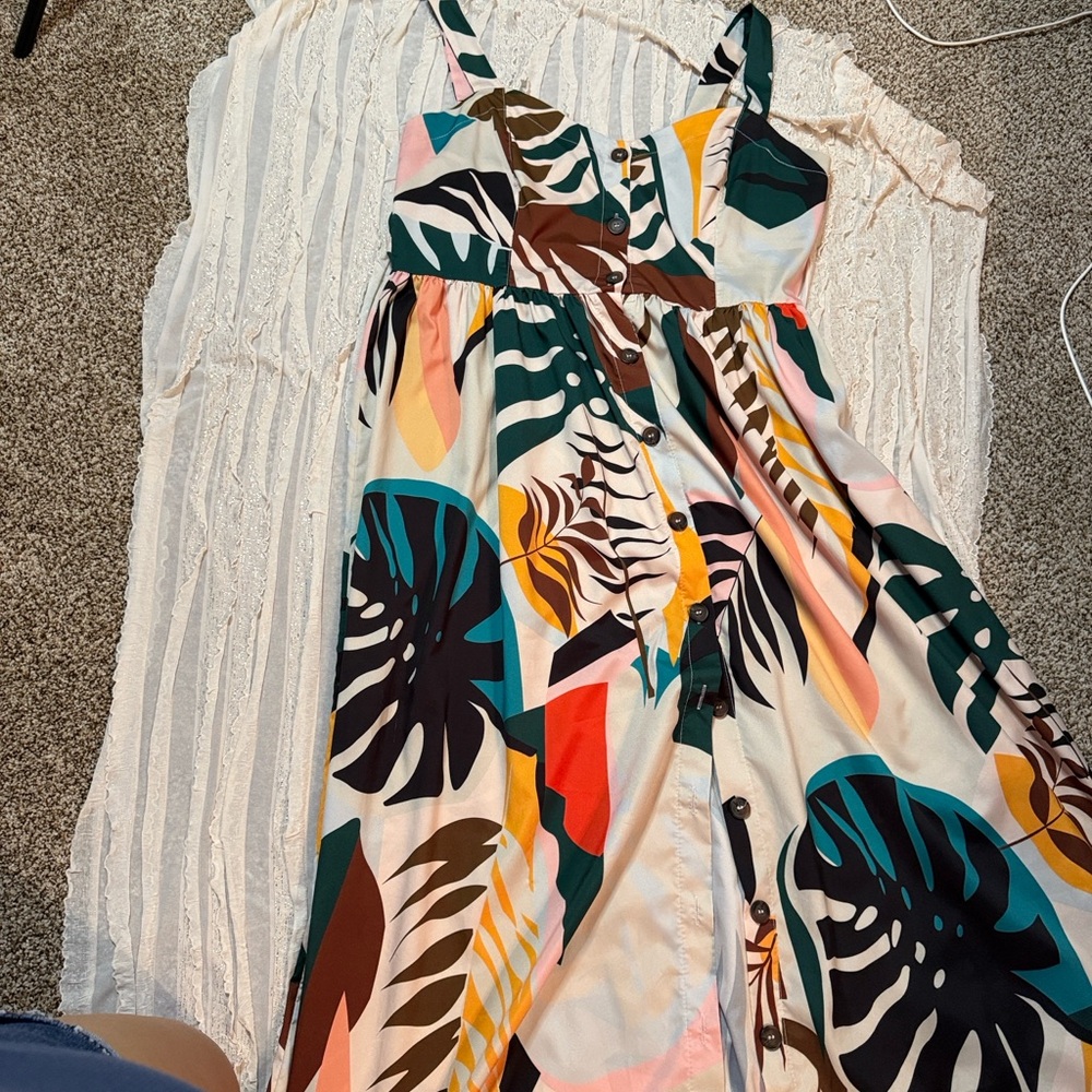 SHEIN Multicolor Leaf Pattern Blouse - image 3